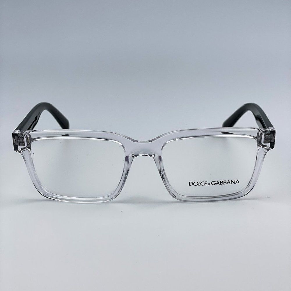 NEW D&G DG5102 3133 Crystal Black Rectangle Men Eyeglasses